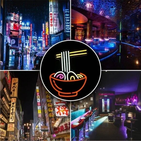 Neon Sign Ramen Noodle Japanese Cafe Restaurant Kitchen Cute LED Light Decor - Picture 4 of 6